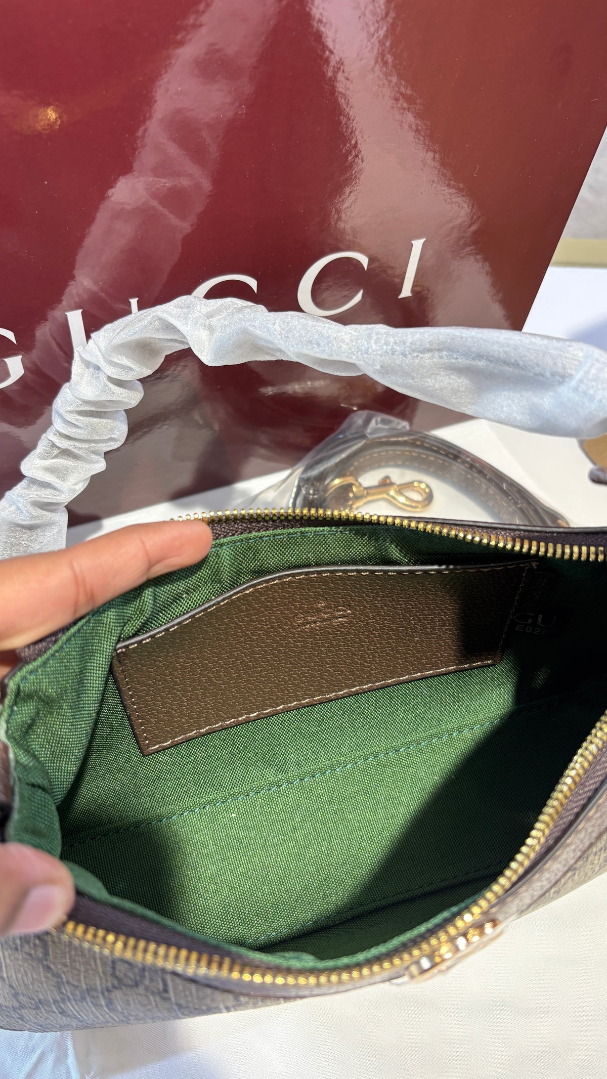 Signature monogram leather shoulder bag