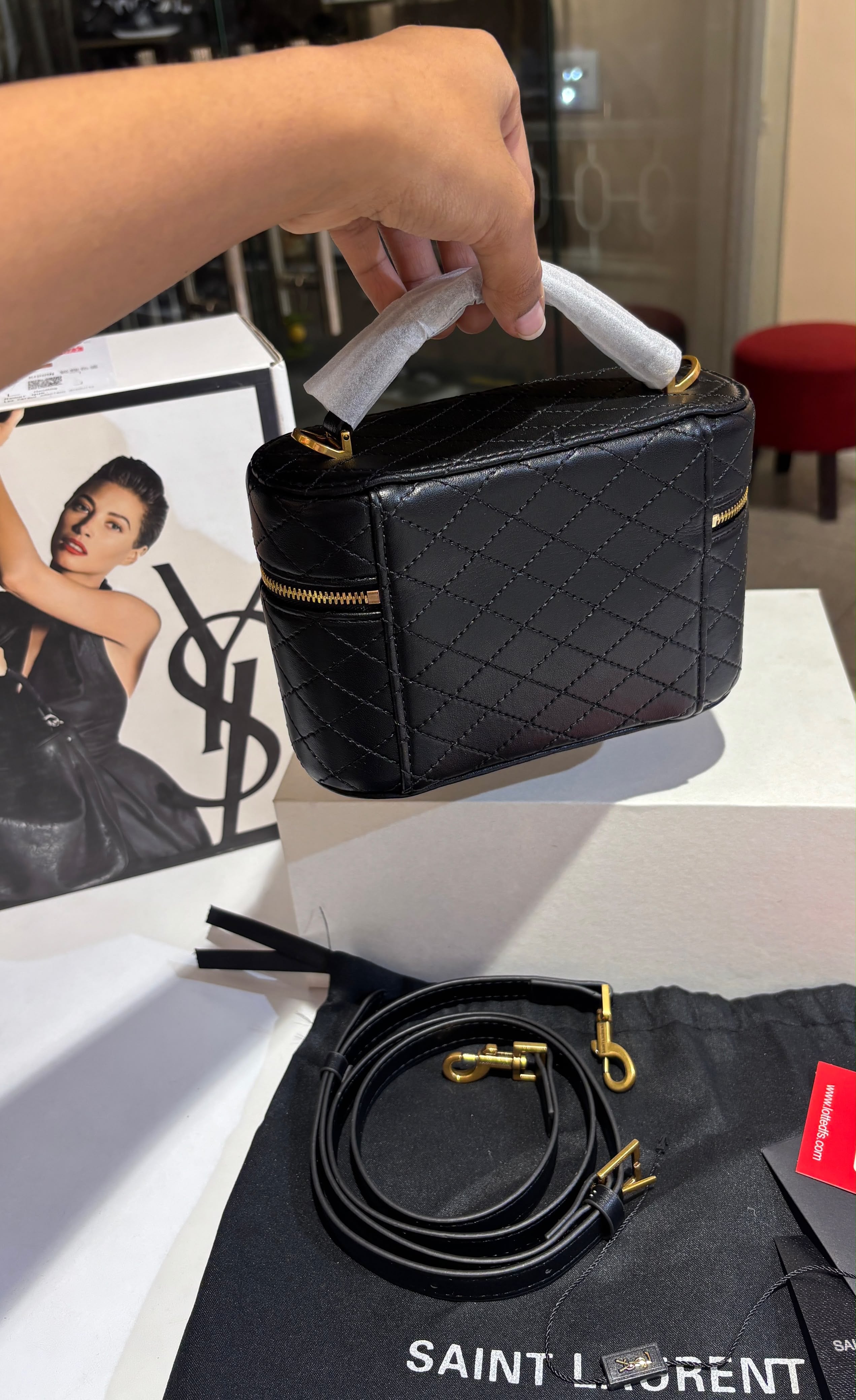 Quilted Vanity Box Bag