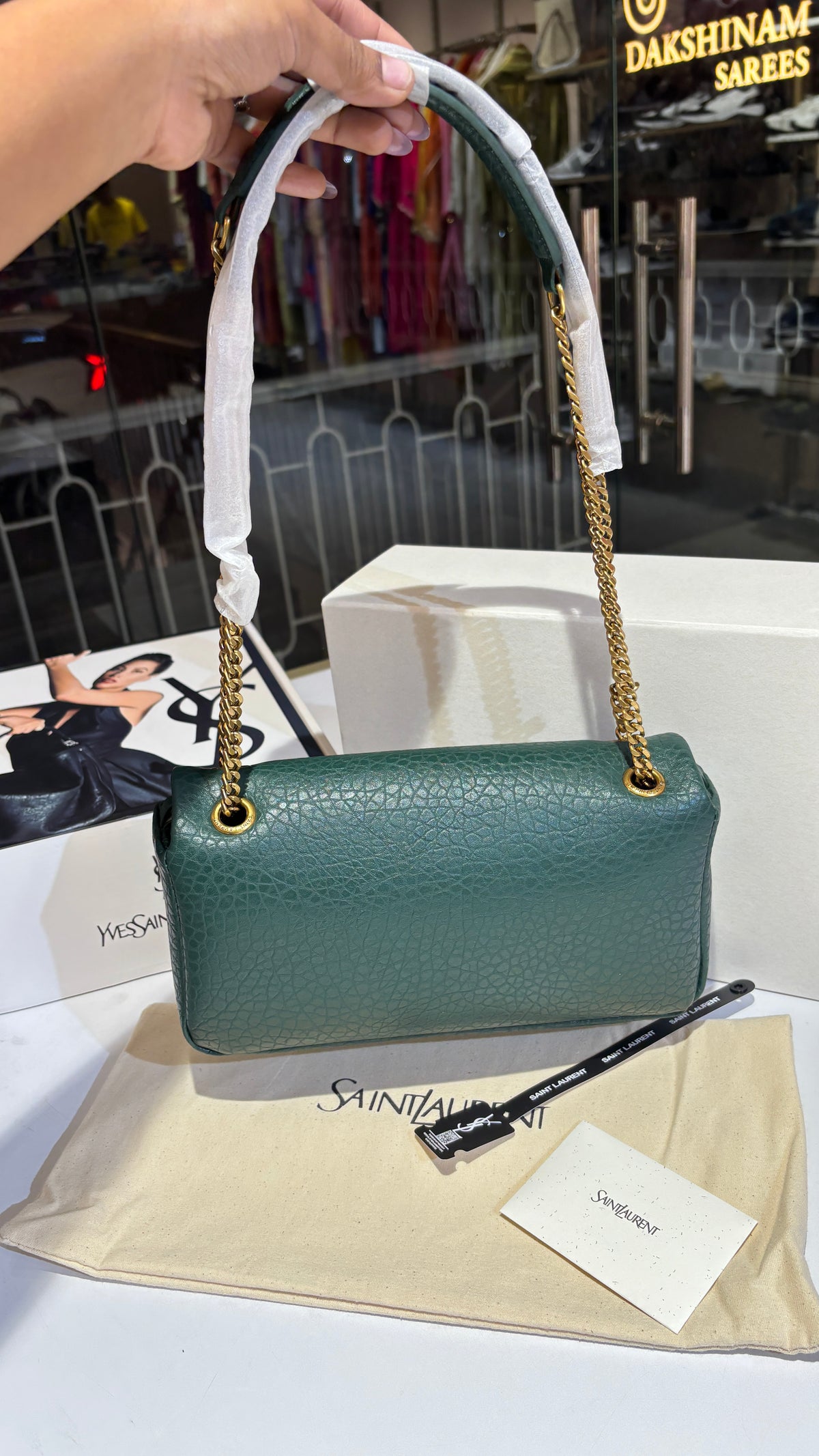 Emerald Textured Quilted Shoulder Sling Bag