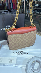 Structured Dual Tone Chain Shoulder Bag