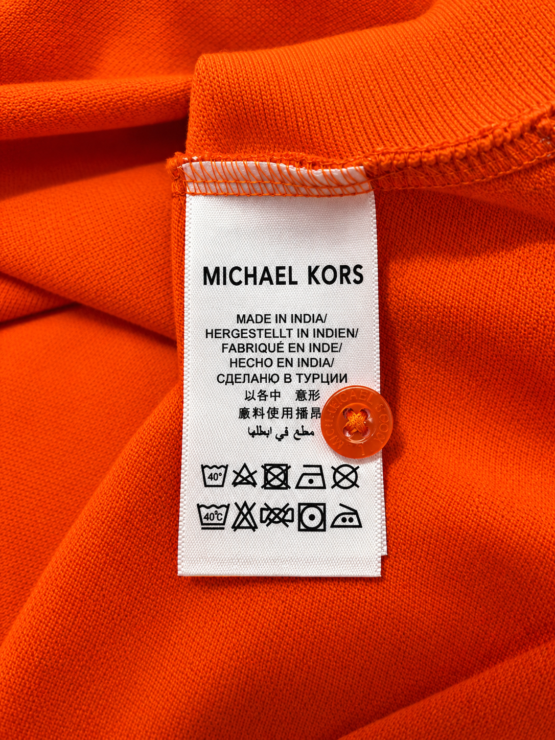 Orange Classic Polo T-Shirt with Contrast Trim