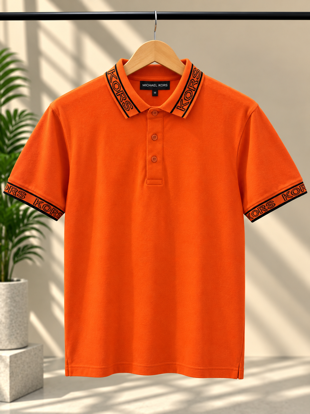 Orange Classic Polo T-Shirt with Contrast Trim