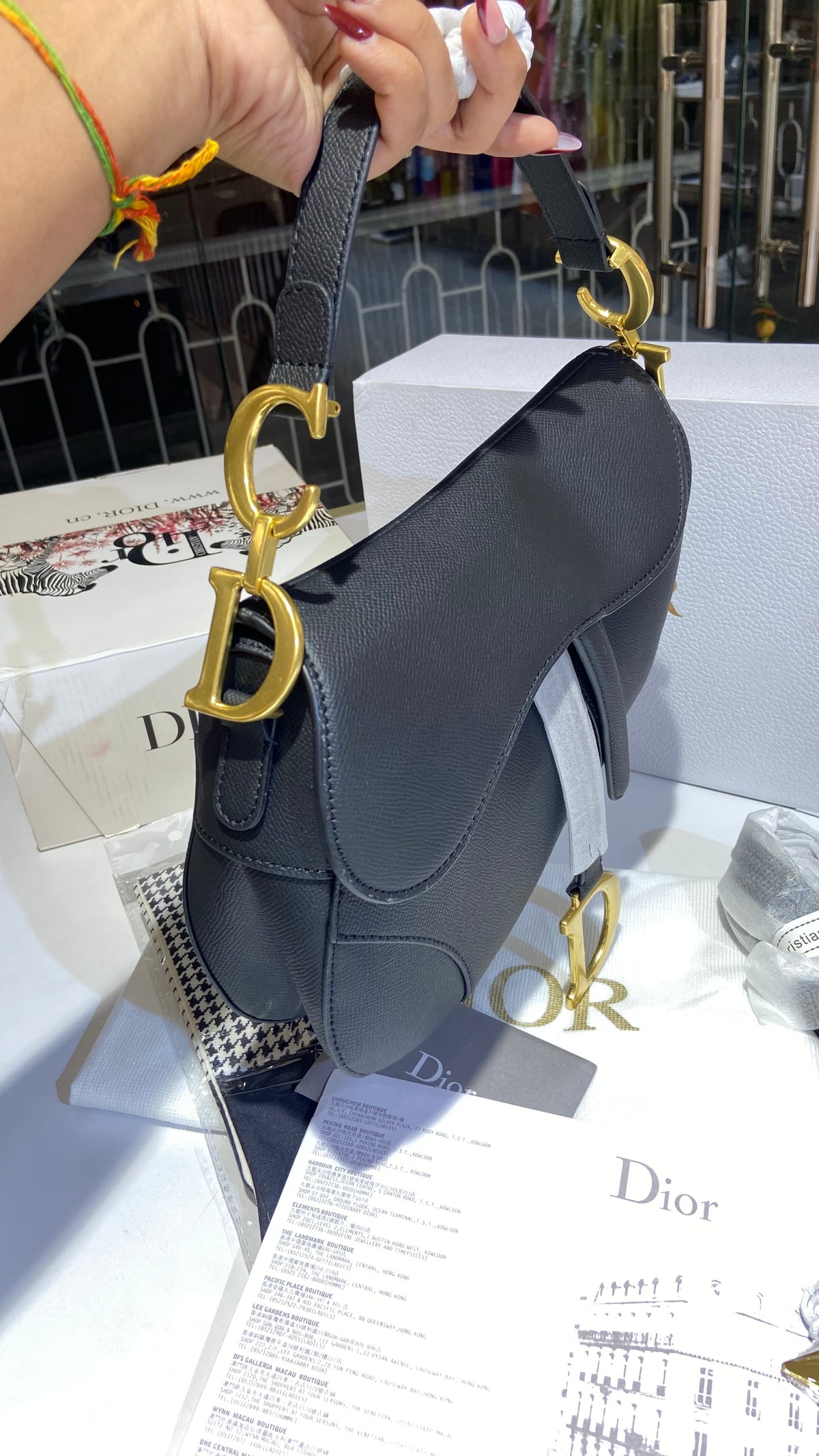 Classic black saddle shoulder bag