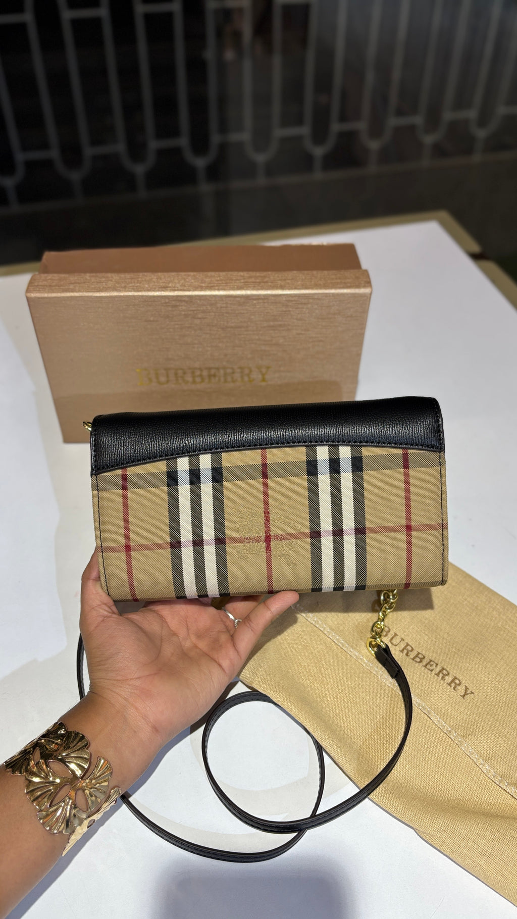 Black Signature checkered sling