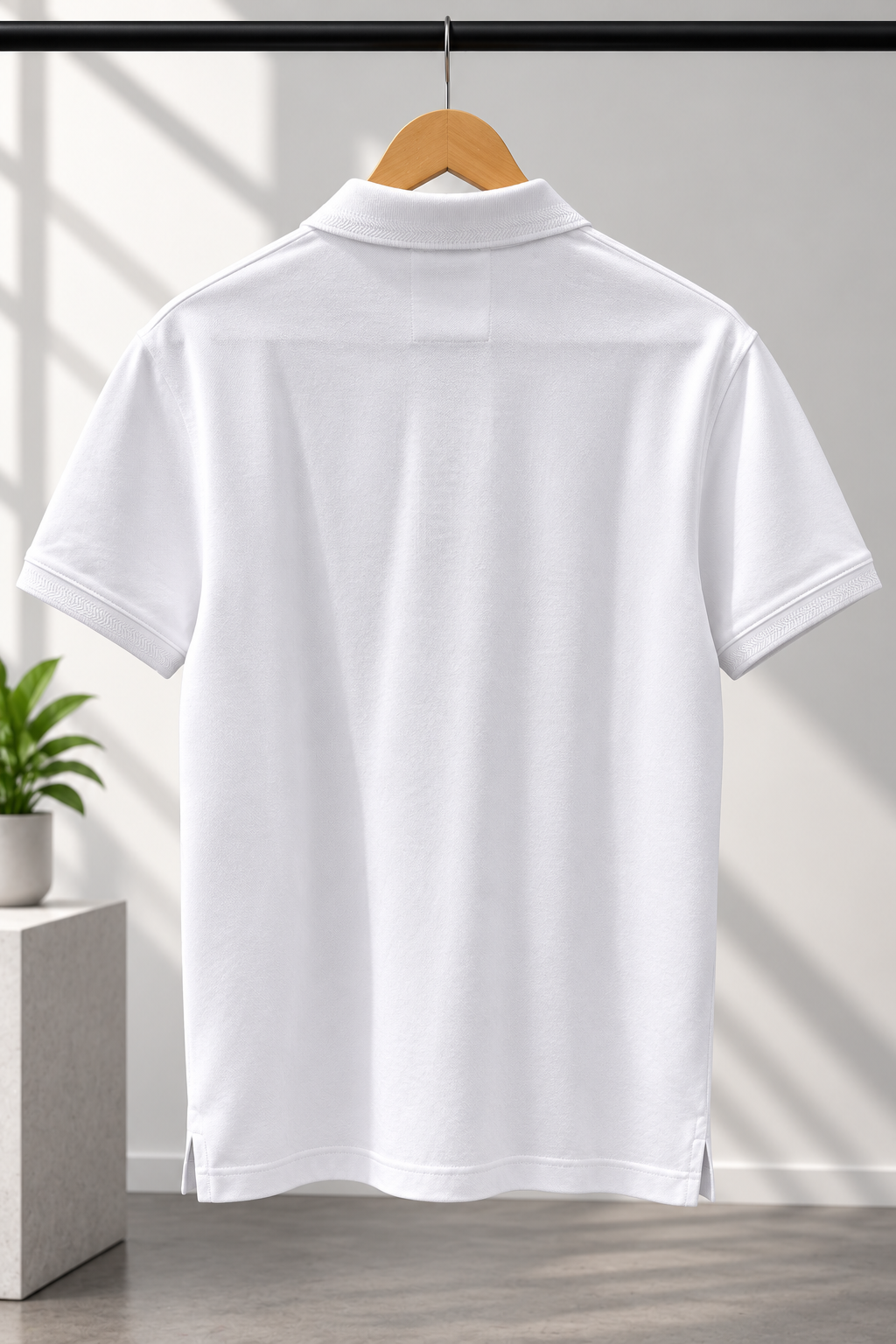 White Classic Monogram Polo T-Shirt