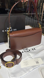 Signature monogram chocolate brown shoulder bag