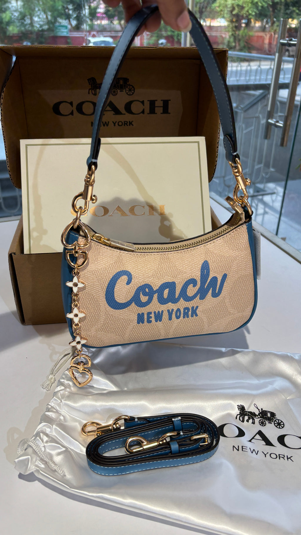 Monogram Shoulder bag with charm