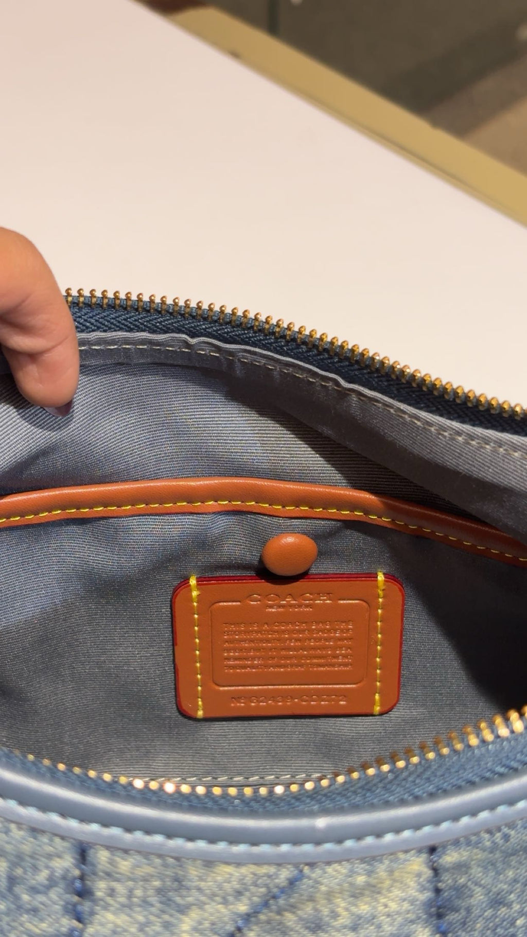 Quilted Denim Chain Shoulder Bag