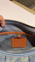 Quilted Denim Chain Shoulder Bag