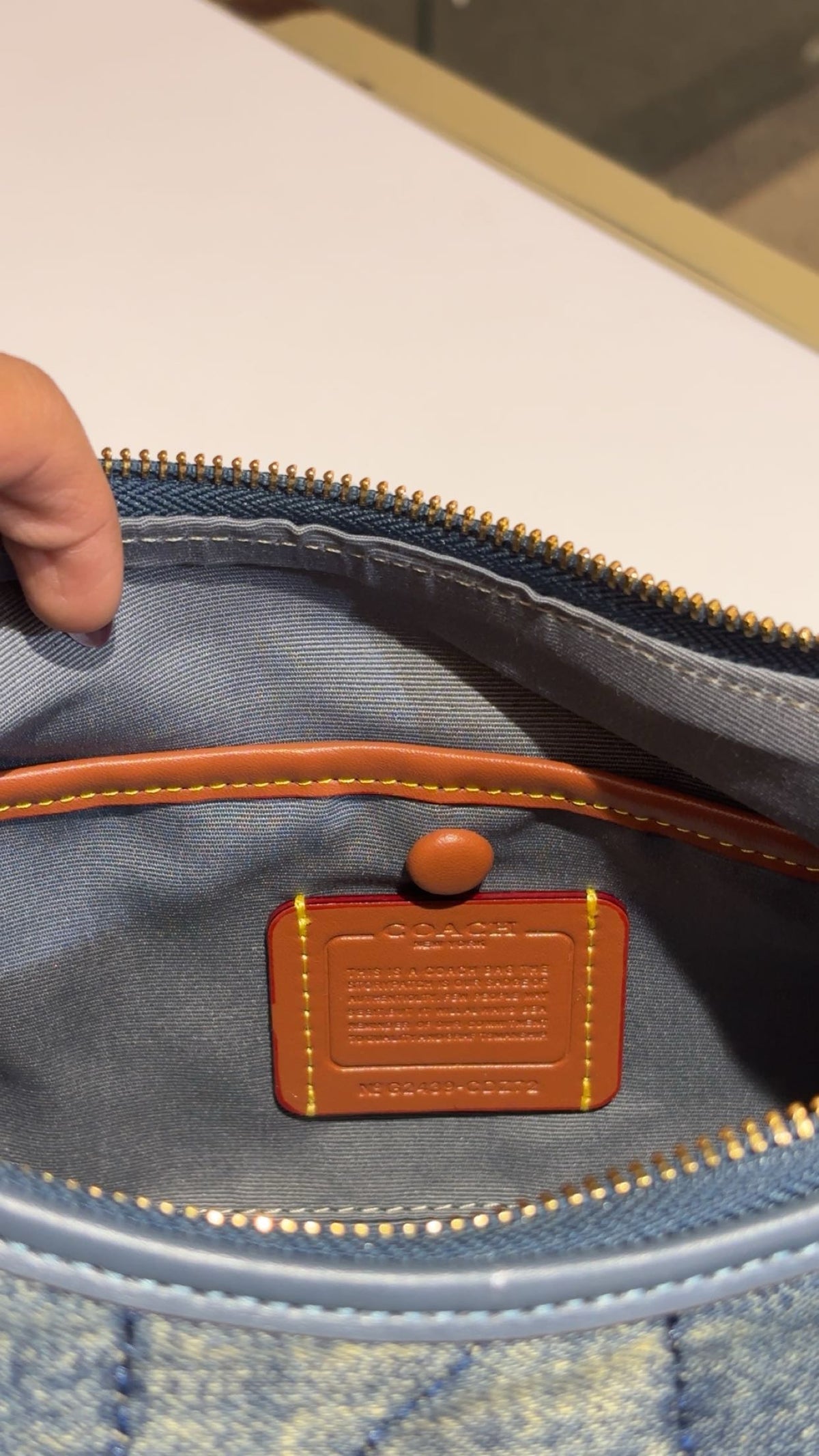 Quilted Denim Chain Shoulder Bag