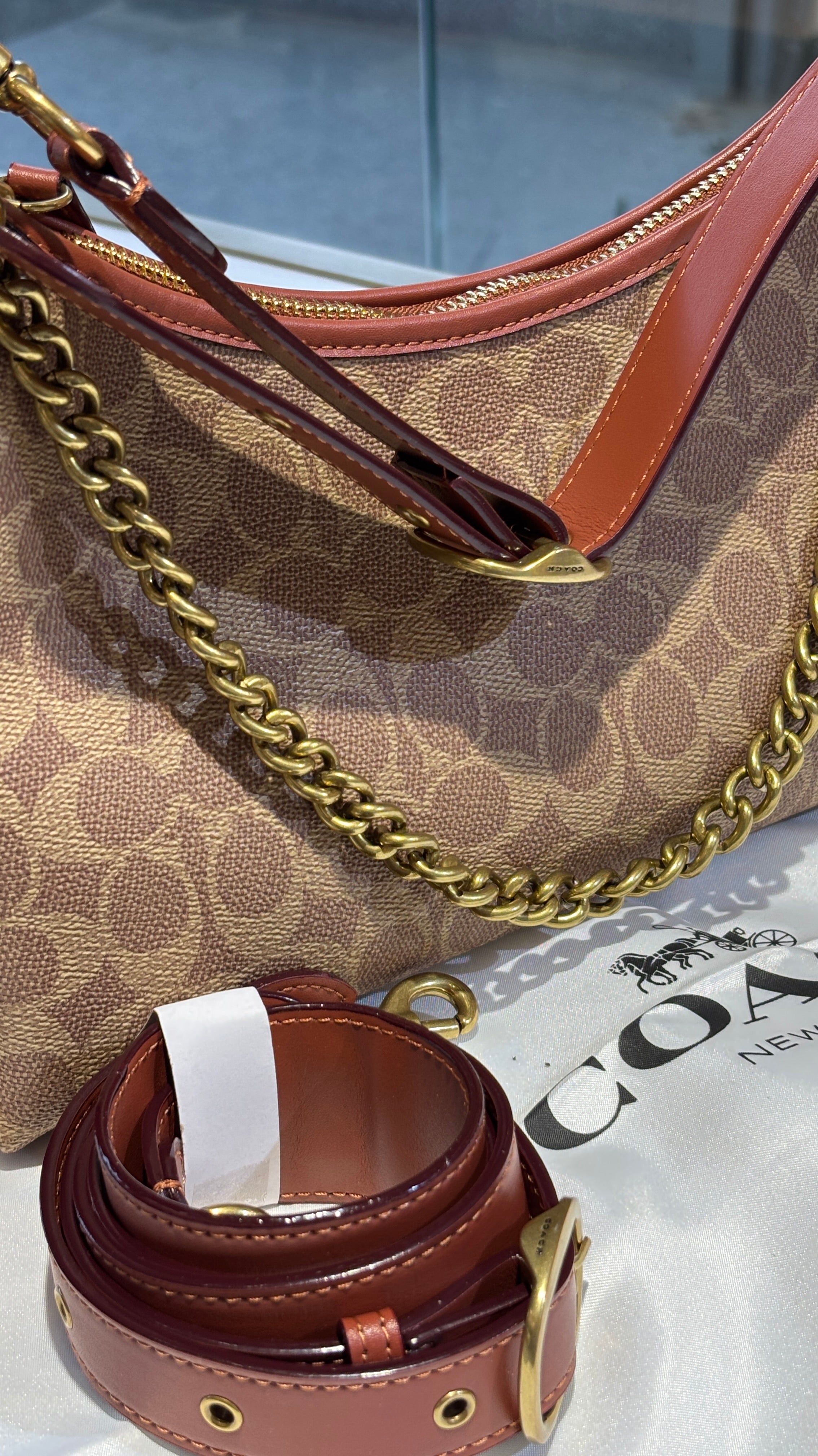 Signature monogram versatile bag with 3 slings