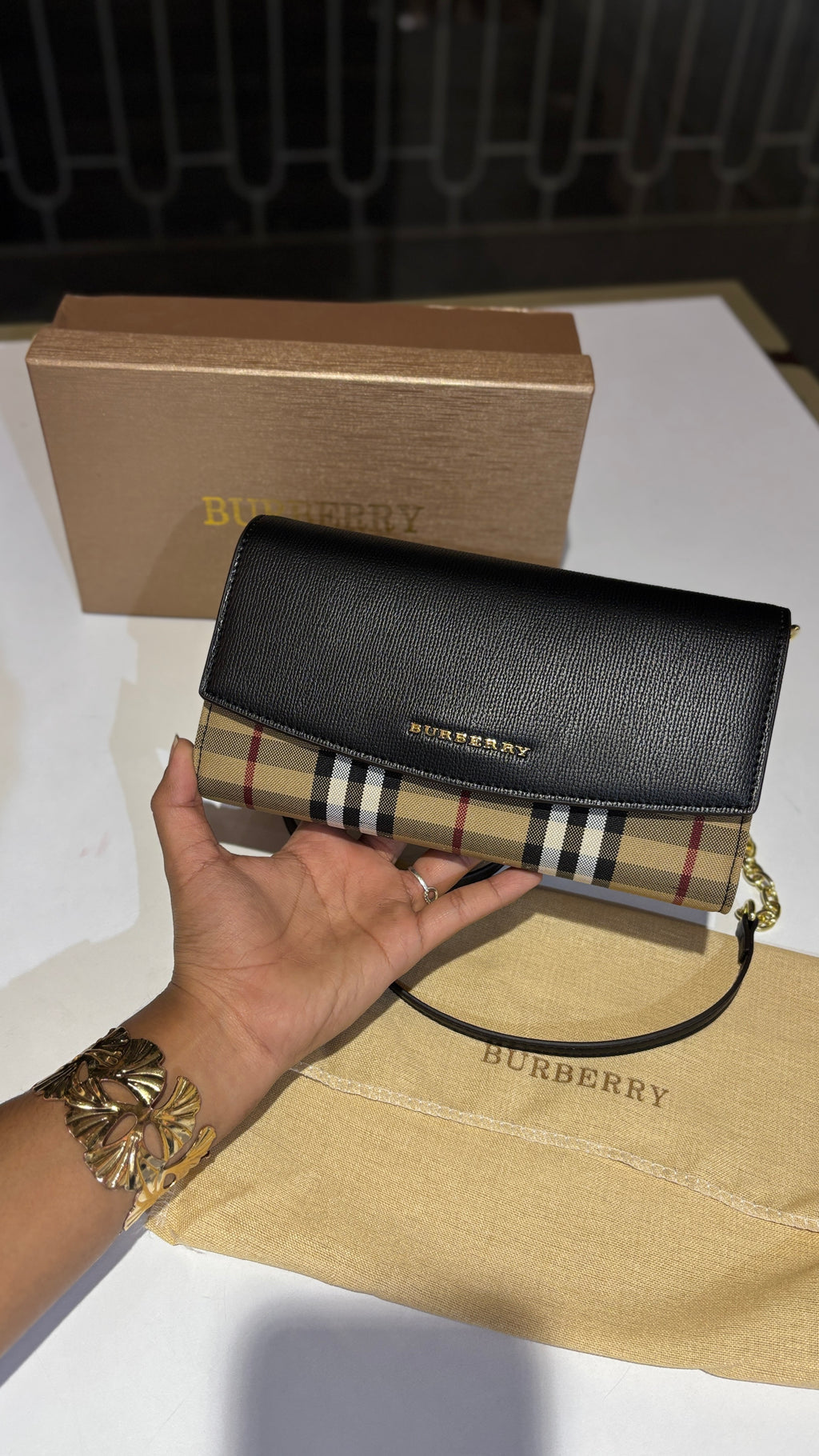 Black Signature checkered sling