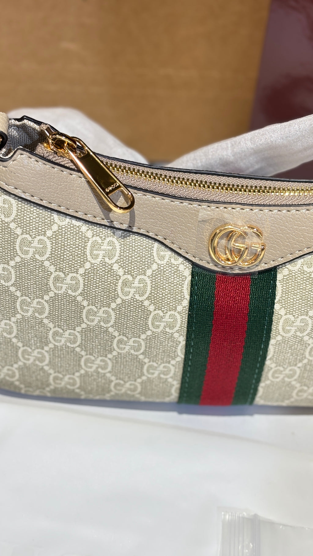 Signature monogram Canvas Shoulder Bag