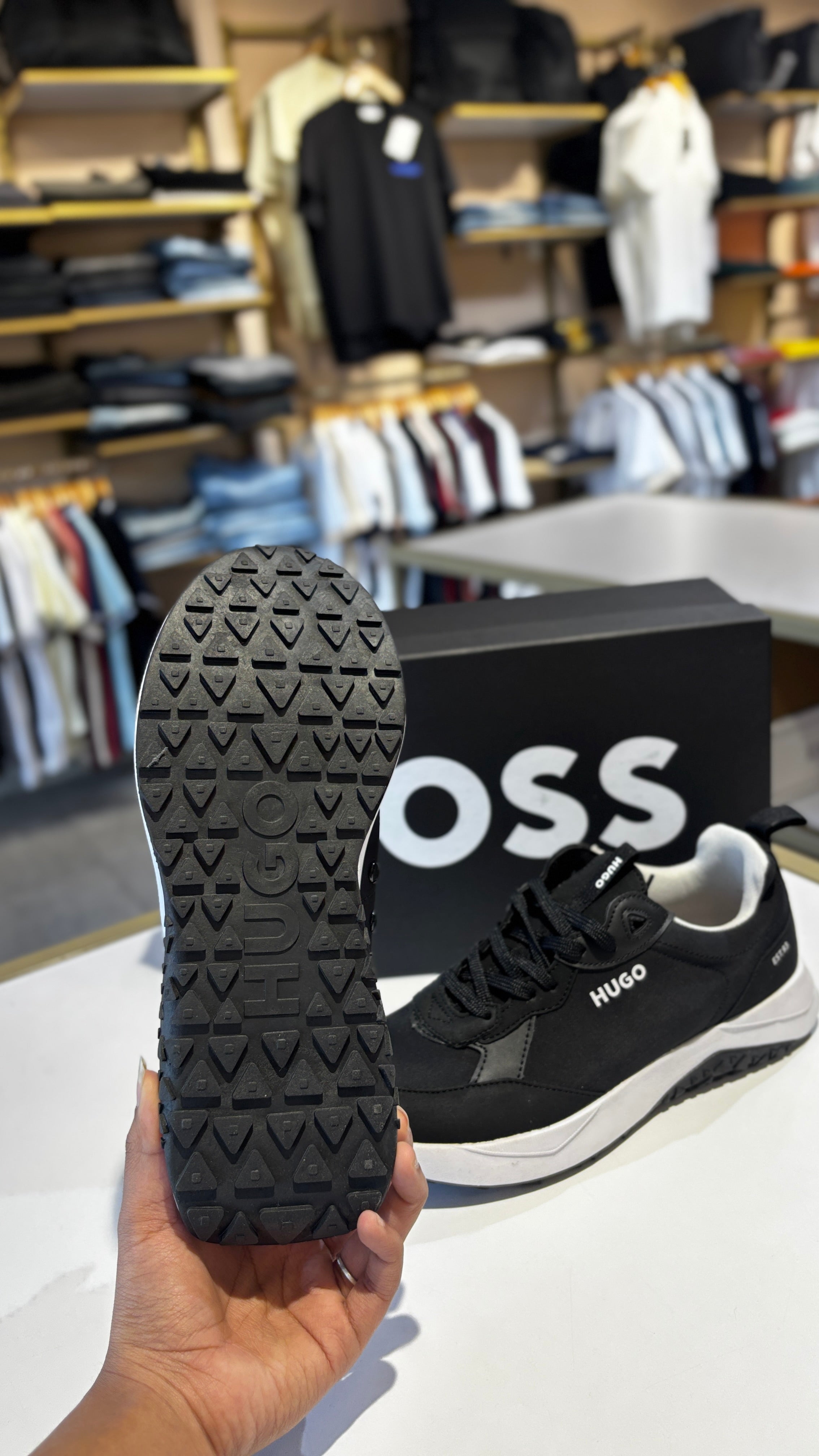 Black Monochromatic Low-Top Sneakers