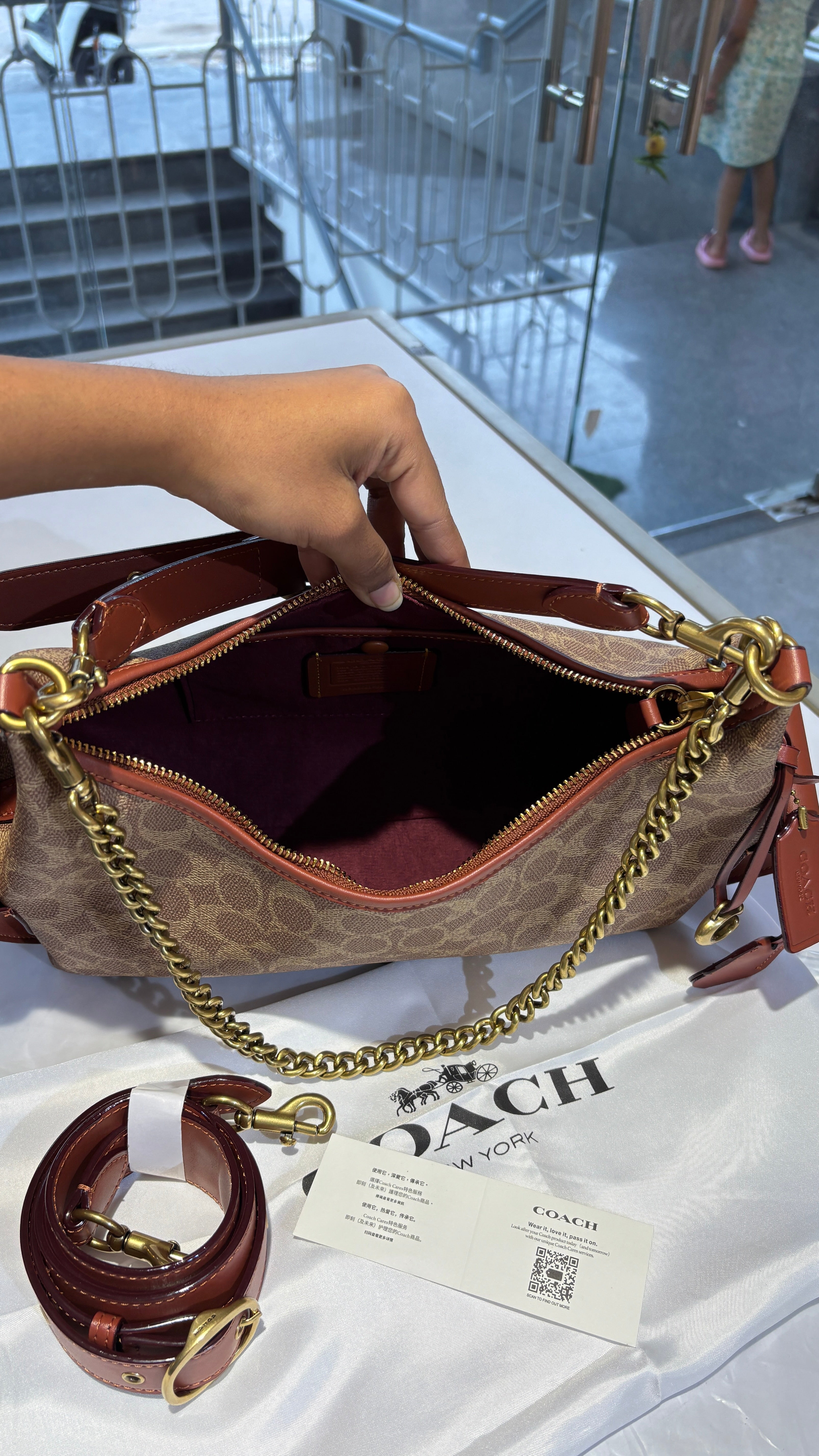 Signature monogram versatile bag with 3 slings