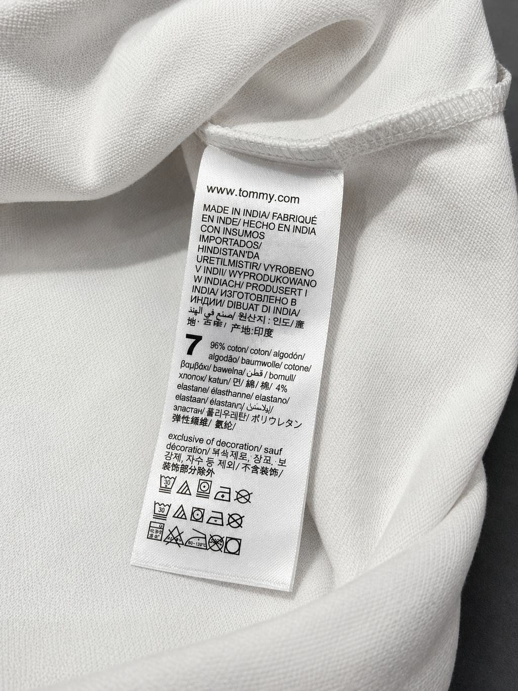 White Classic Contrast-Stripe Polo T-Shirt