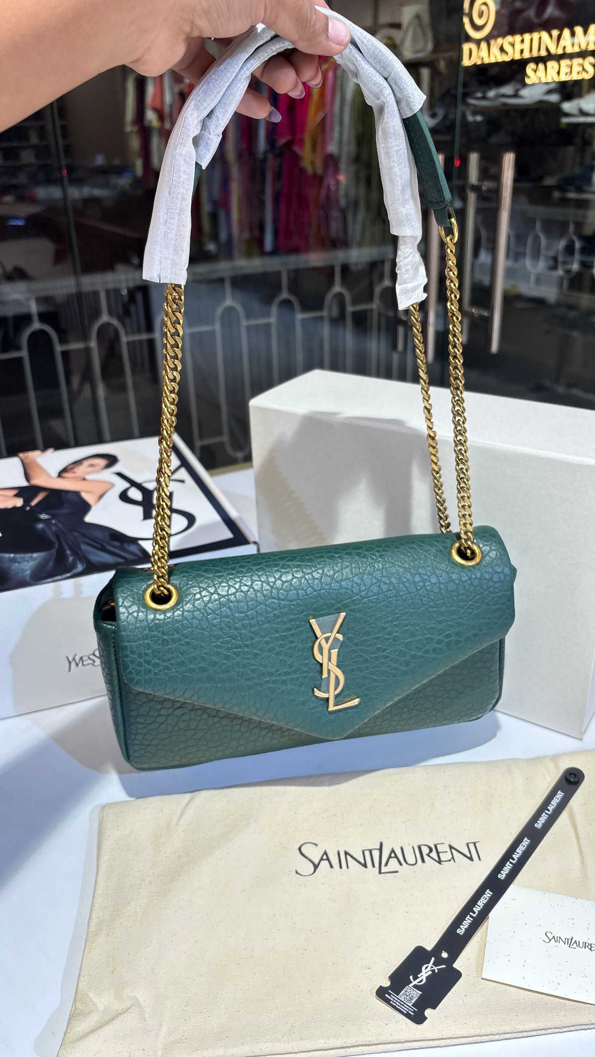 Emerald Textured Quilted Shoulder Sling Bag