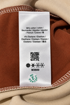Cream & Rust Color-Block Contrast Panel Polo T-Shirt