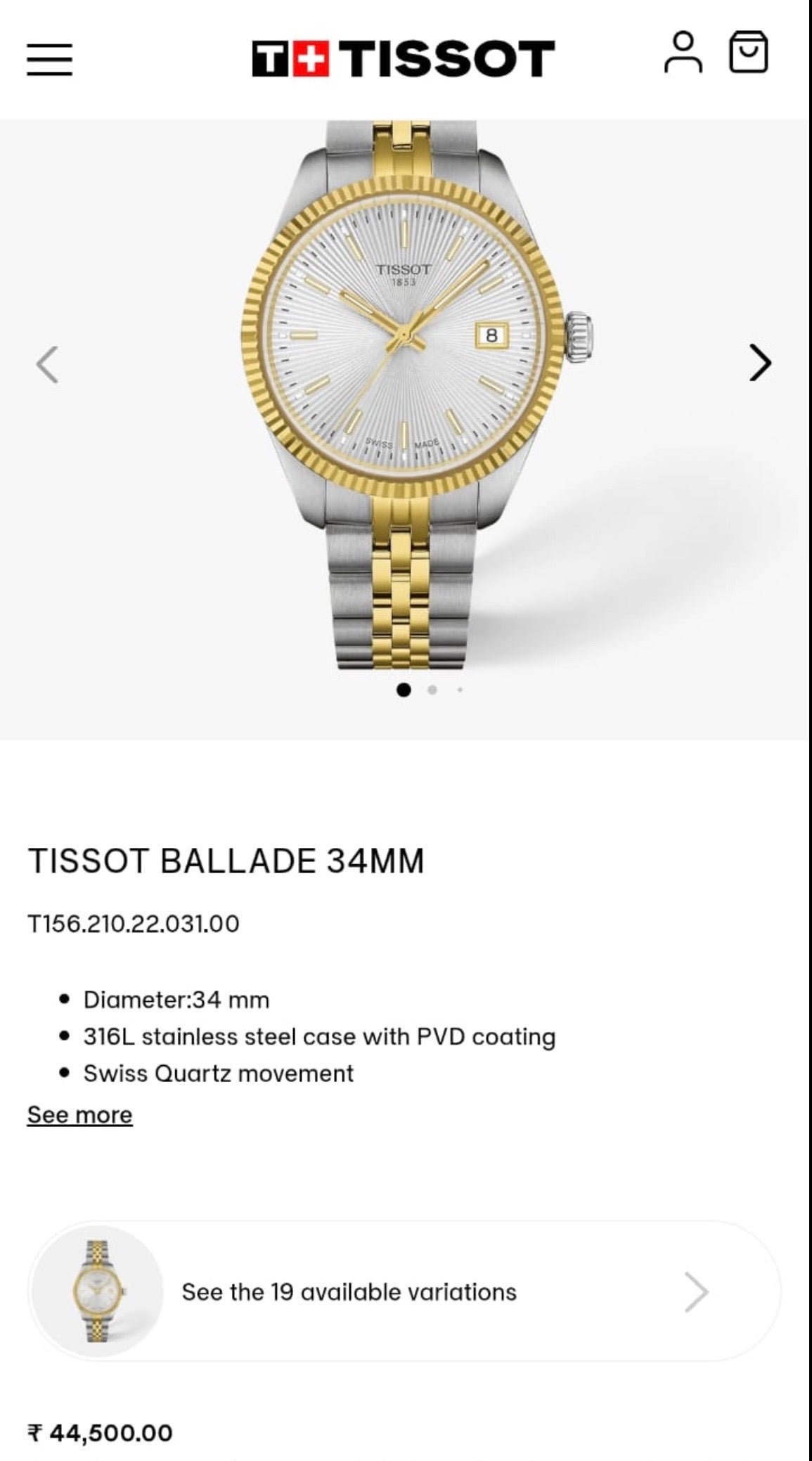 Ballade Women 34mm T1562102203100