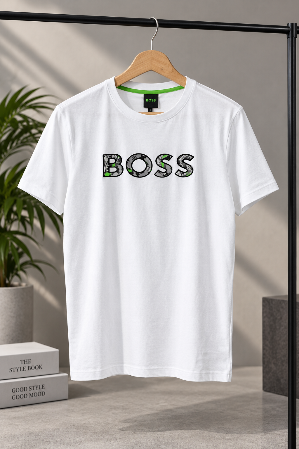 Marble Print Graphic Crew Neck T-Shirt