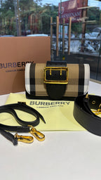 Classic Check Pattern Buckle Shoulder & crossbody Bag