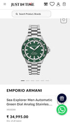 AR60088 Sea Explorer Men Automatic Green Dial Analog Stainless