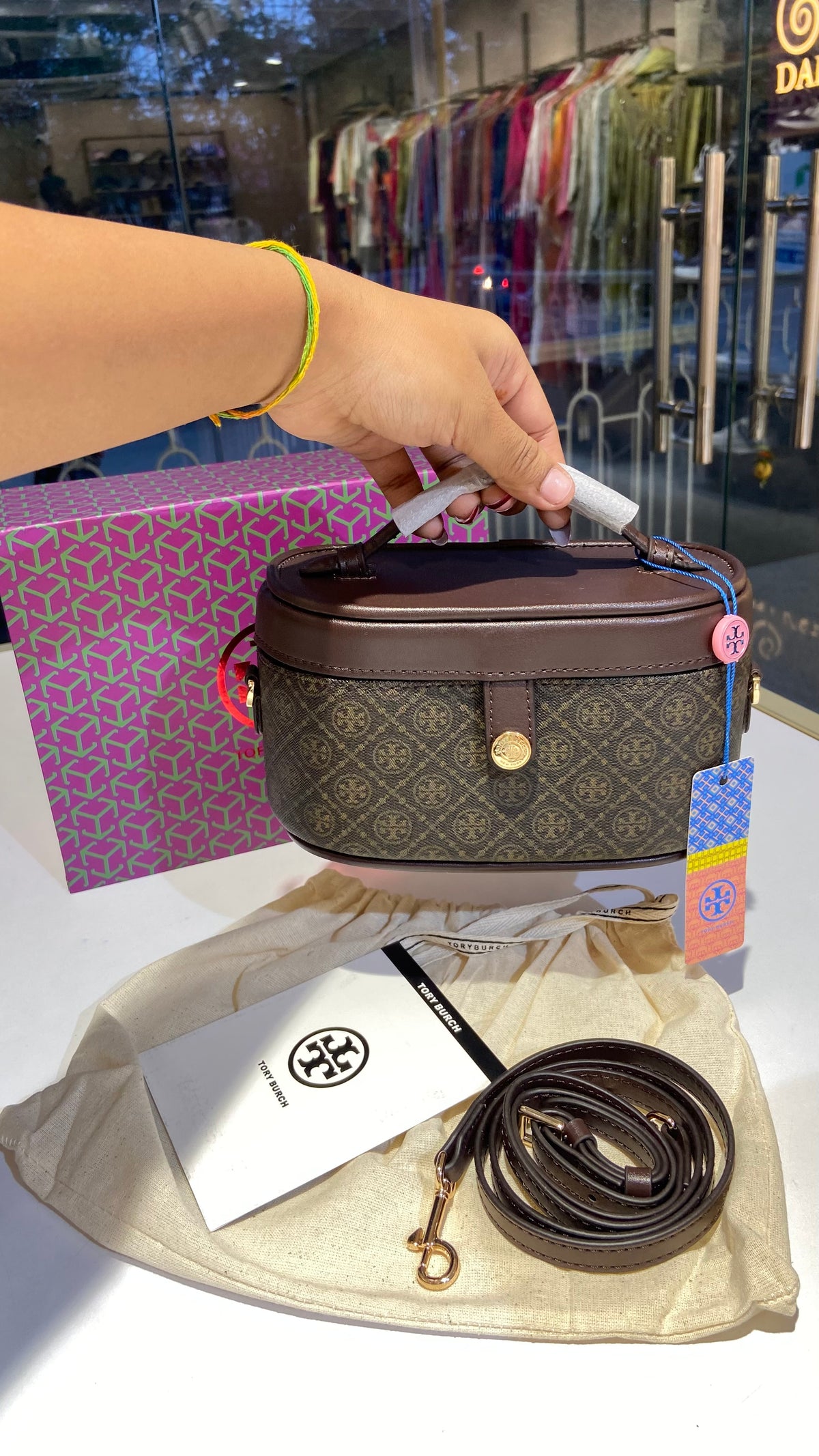 Dual Tone Monogram Vanity Bag