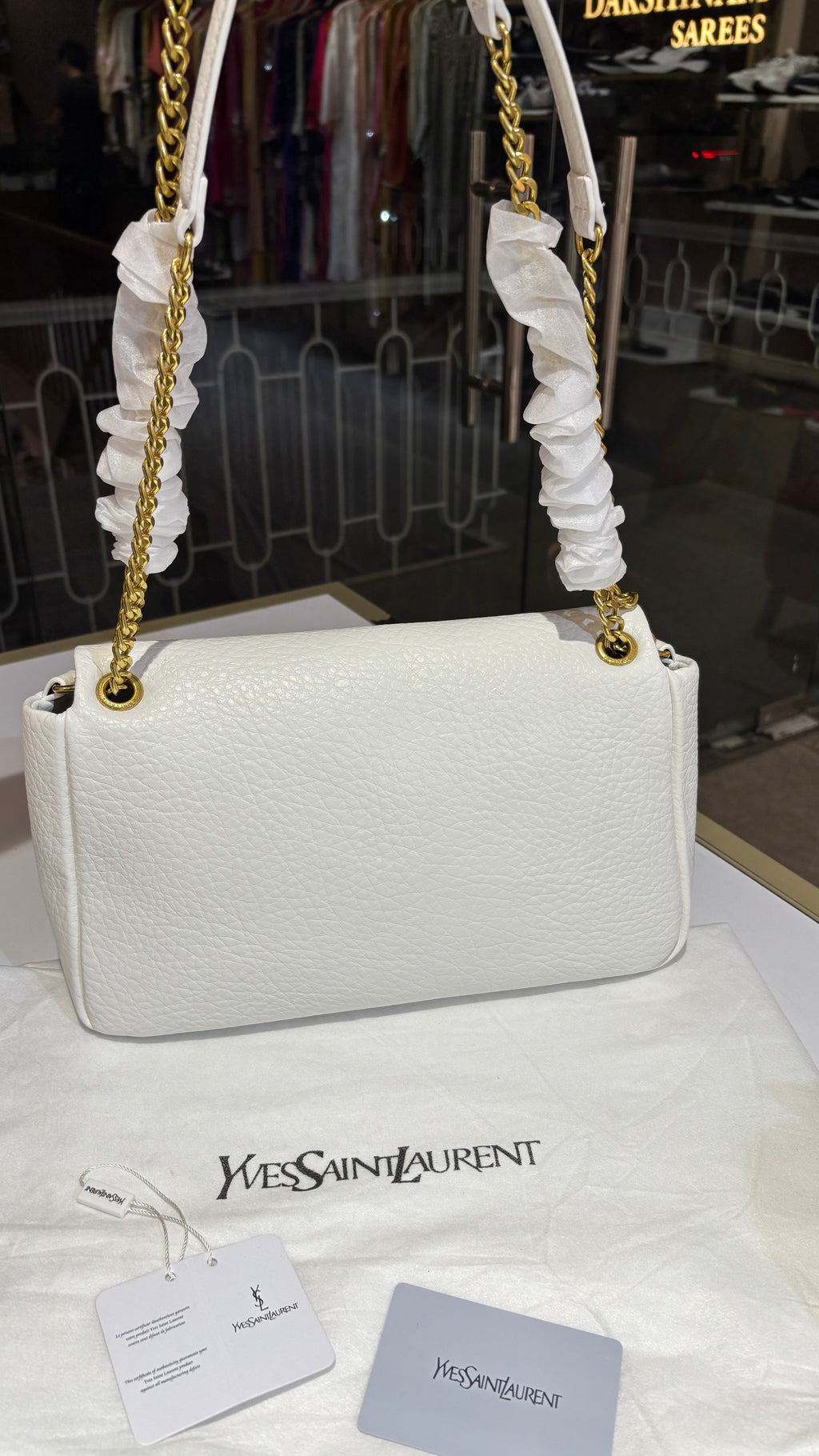 Classic White Quilted Shoulder Bag