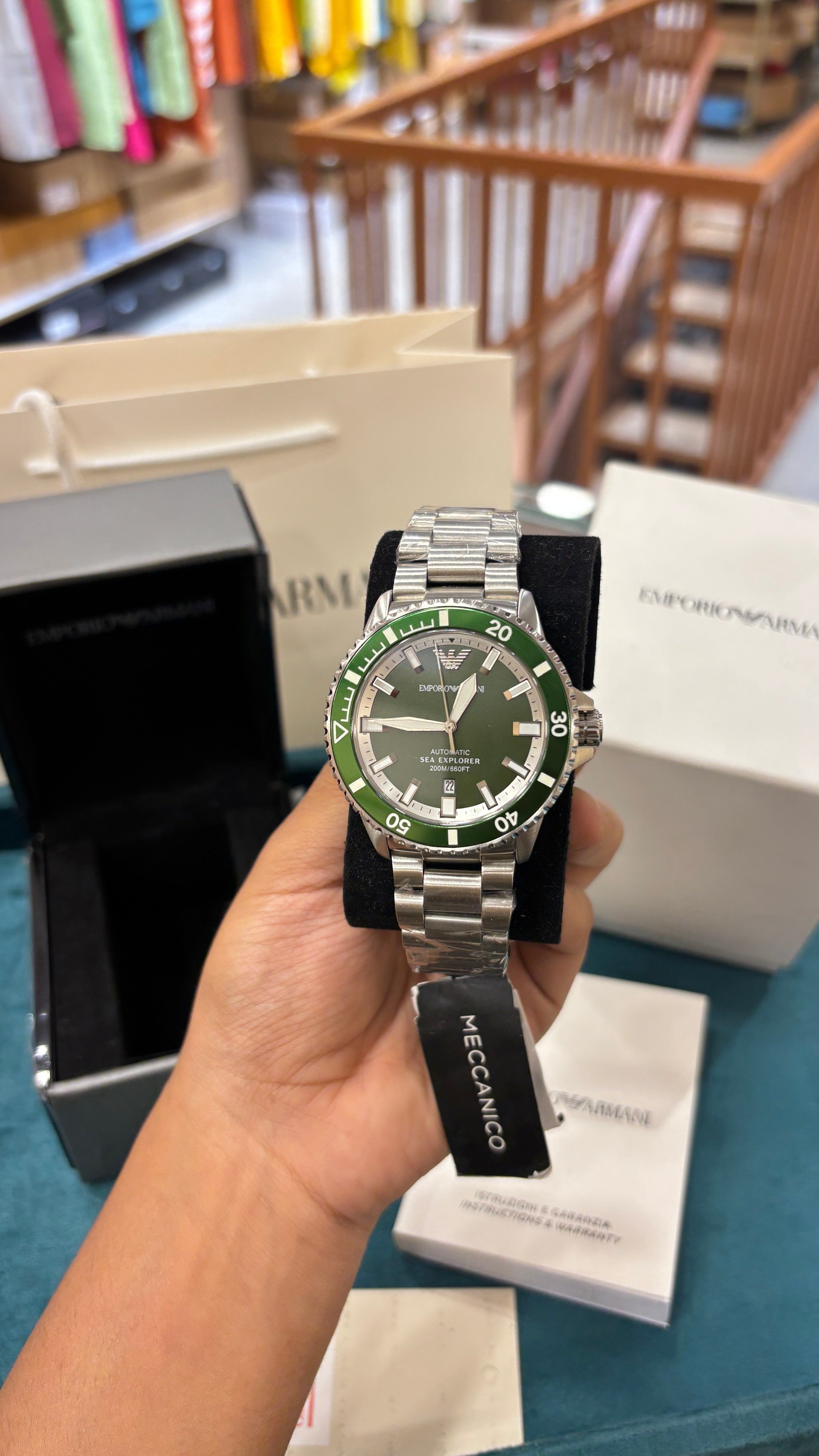 AR60088 Sea Explorer Men Automatic Green Dial Analog Stainless