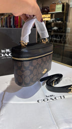 Dark brown monogram vanity bag