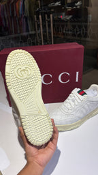 Signature Patterned White Monogram Sneakers