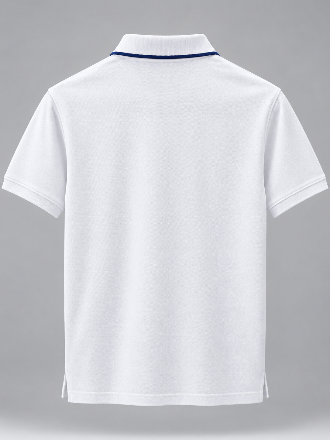 White Sporty Zip-Front Polo T-Shirt