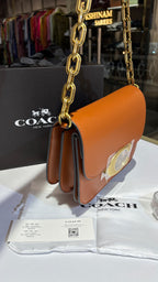Structured Tan Chain Shoulder Bag