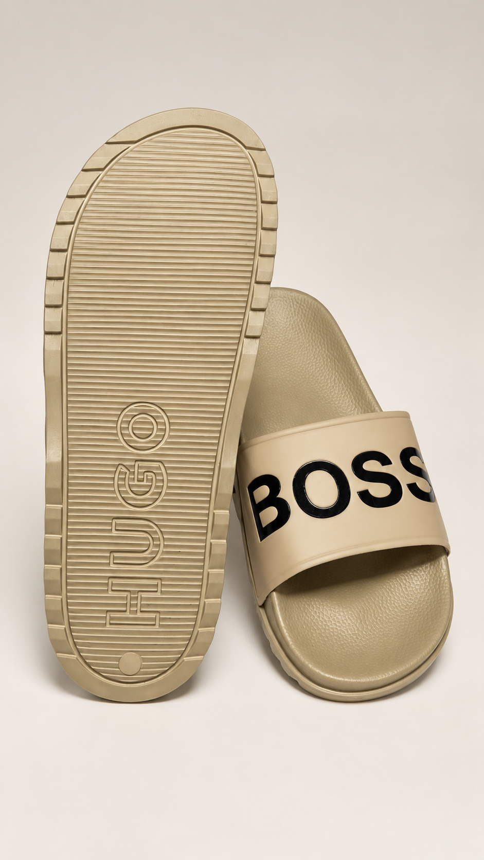 Classic Beige Logo Strap Slides