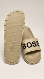 Classic Beige Logo Strap Slides