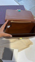 Tan brown Quilted croc patterned sling bag