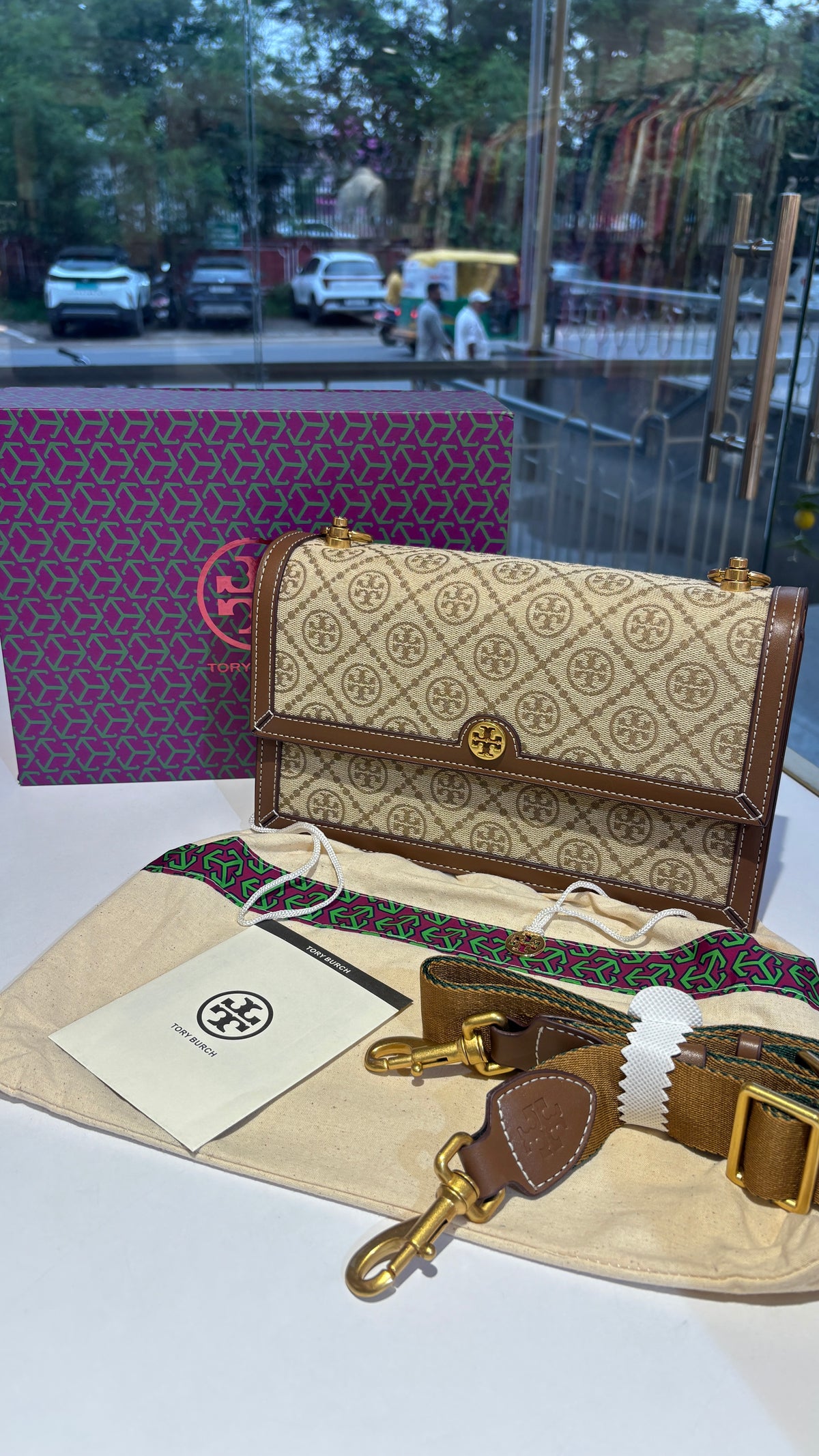 Signature monogram canvas crossbody bag