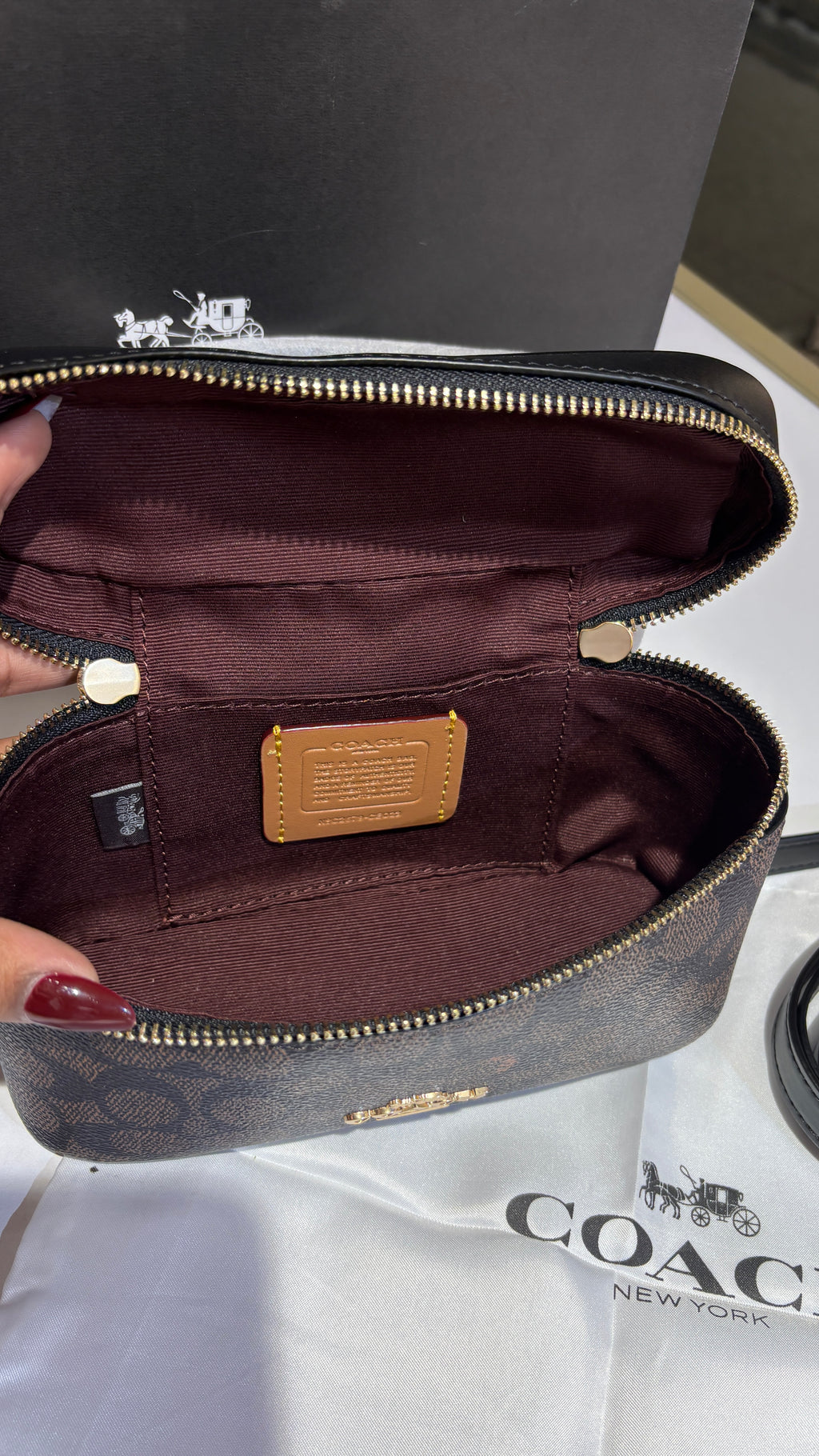 Dark brown monogram vanity bag