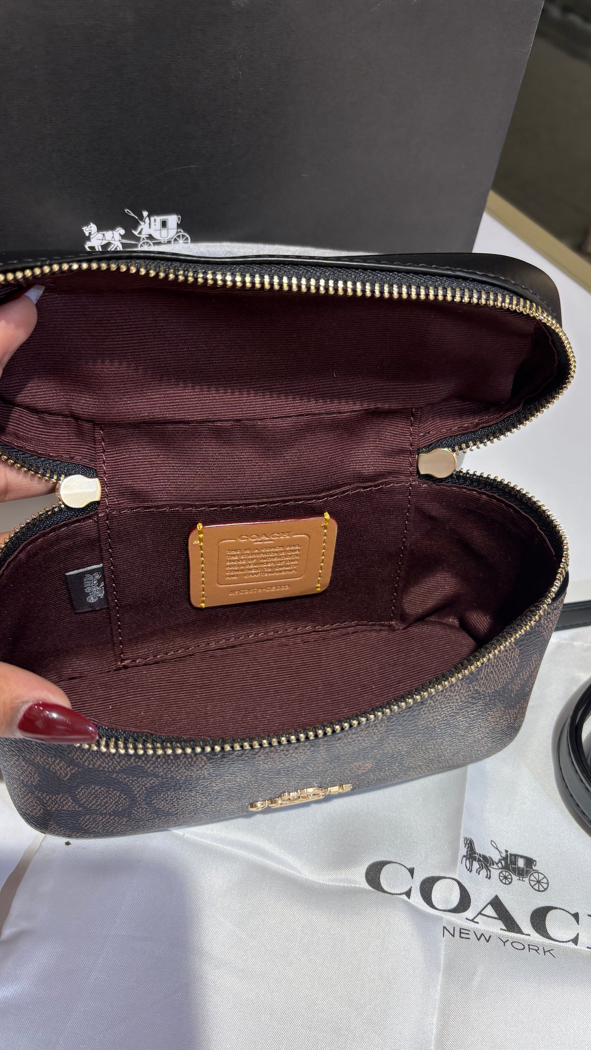 Dark brown monogram vanity bag