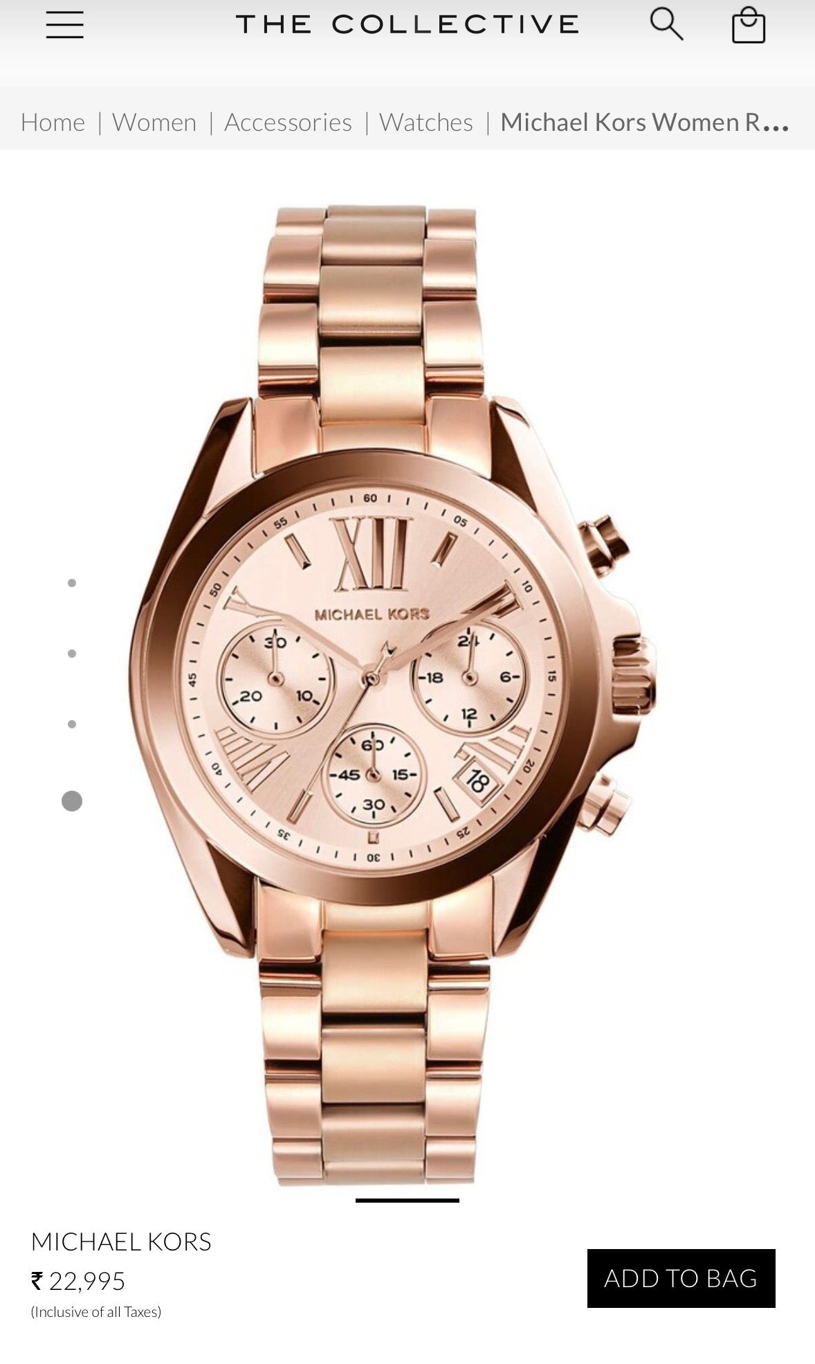 MK5799 Mini Bradshaw Chronograph Watch for Women