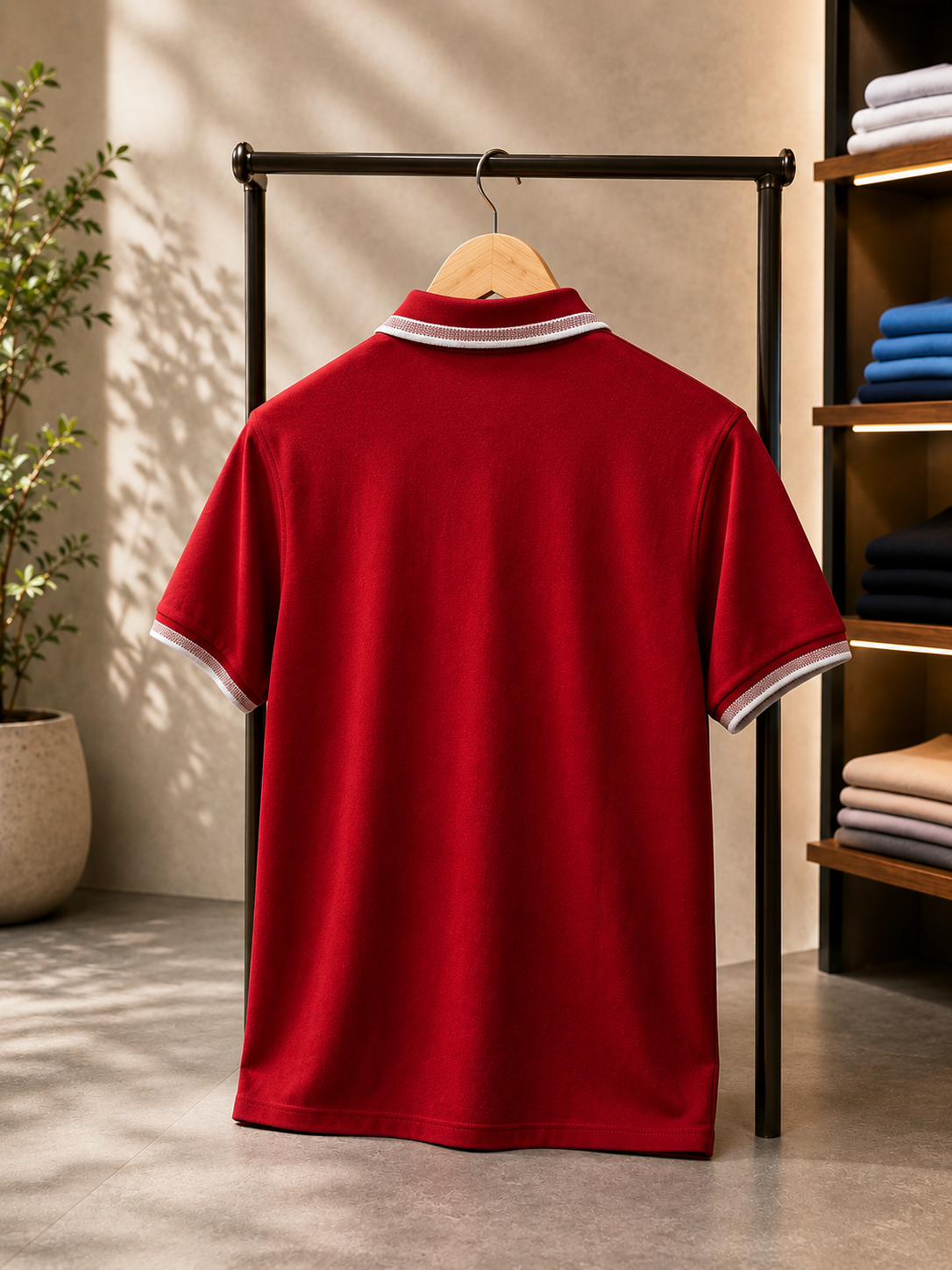 Classic Red Contrast Polo