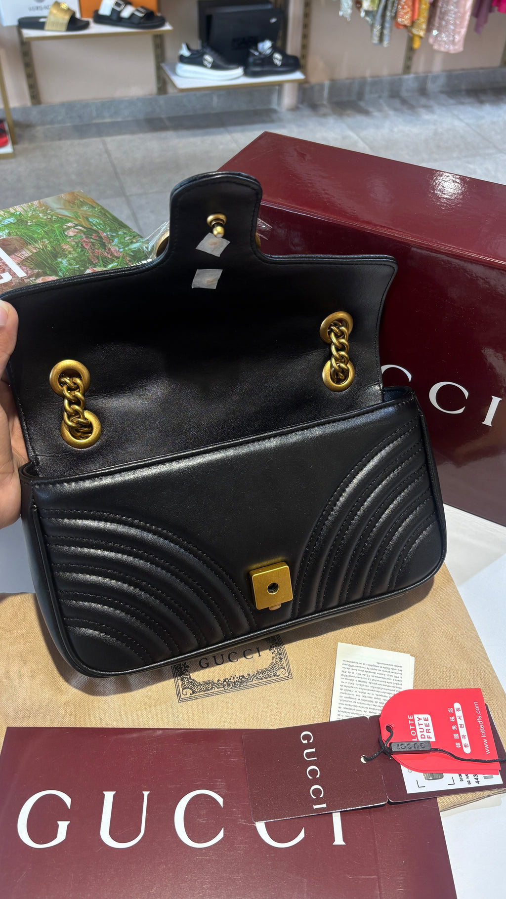Iconic Black Quilted Medium Chain Bag