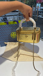 Metallic Gold Quilted Vanity Bag