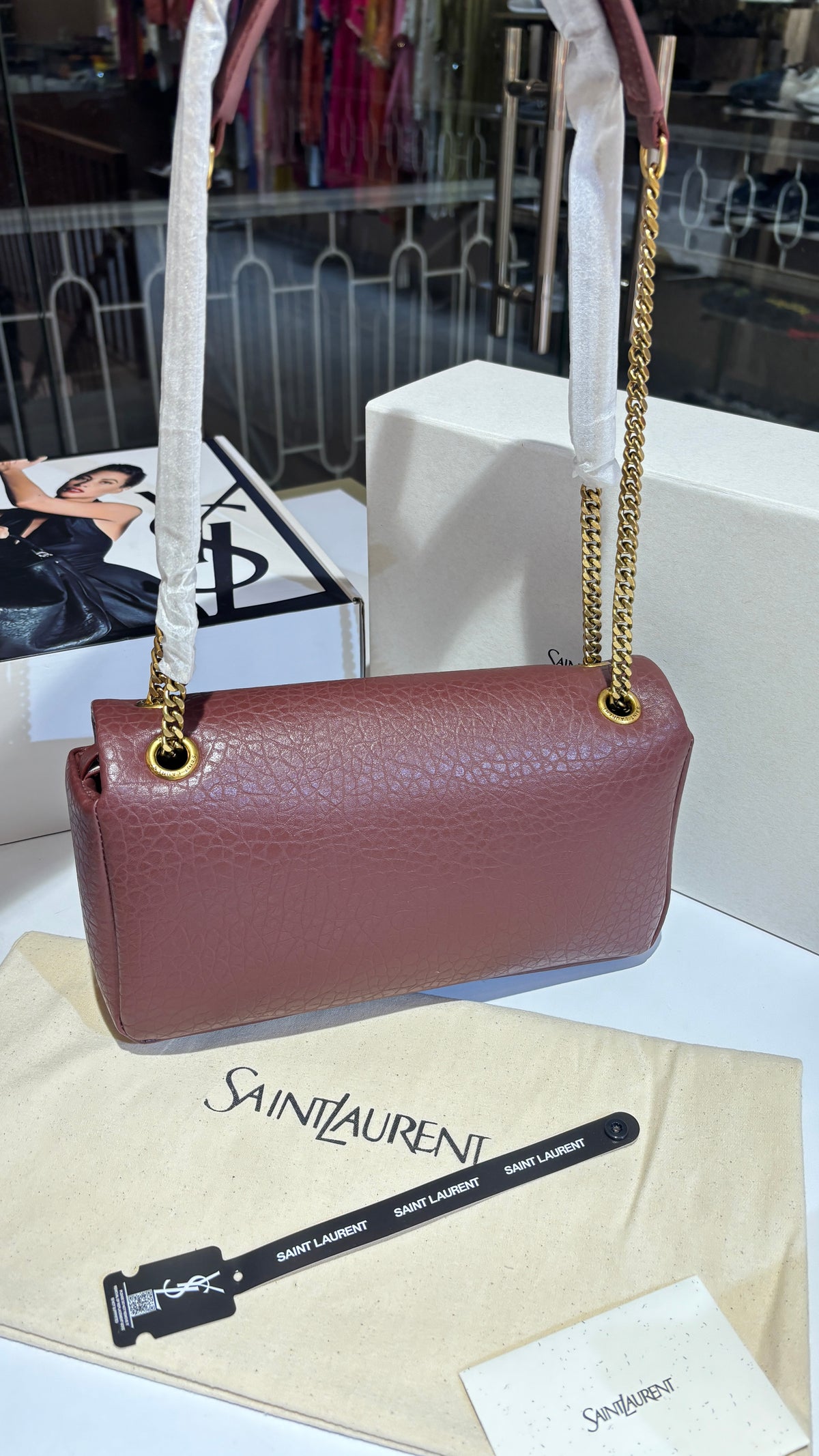 Burgundy Textured Quilted Shoulder Sling Bag