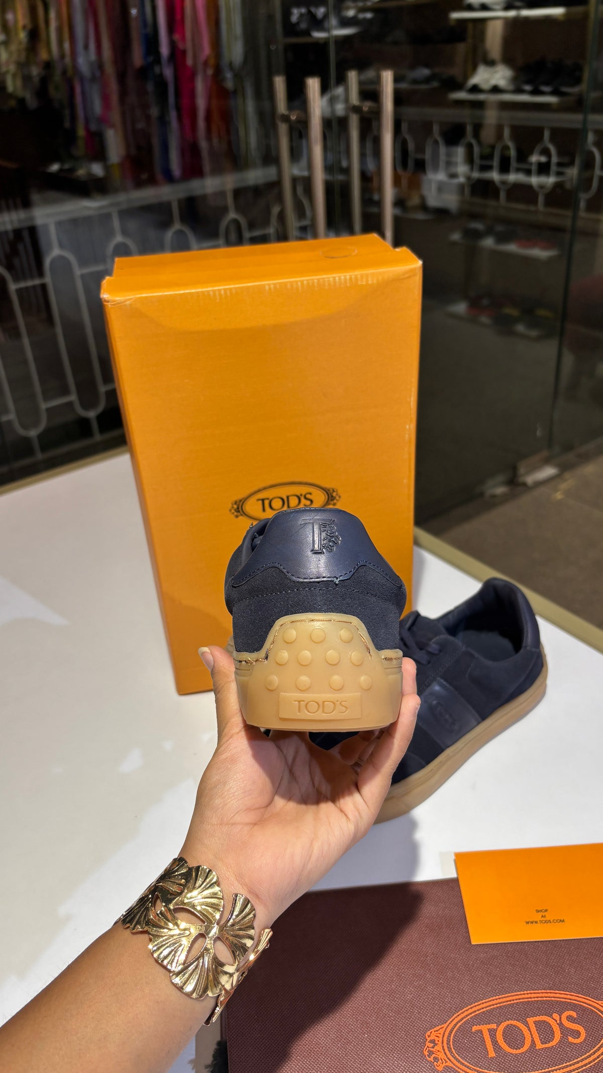 Navy Suede Low-Top Sneakers