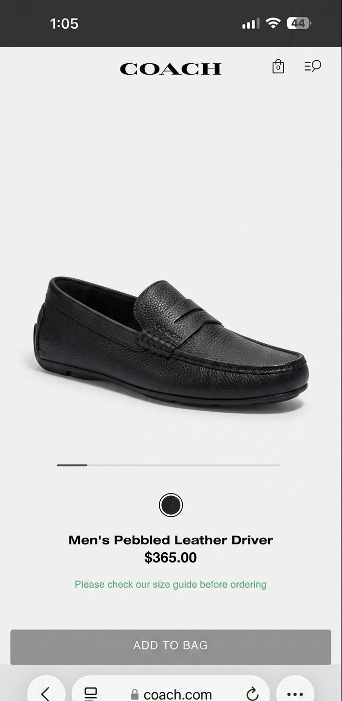 Black Pebbled Leather Penny Loafers