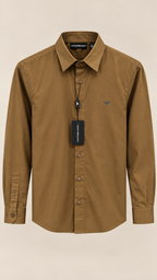 Classic Camel Brown Cotton Shirt