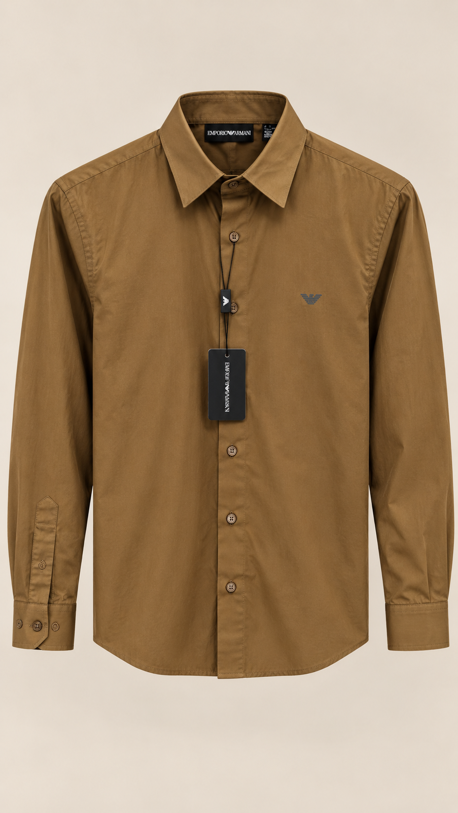Classic Camel Brown Cotton Shirt