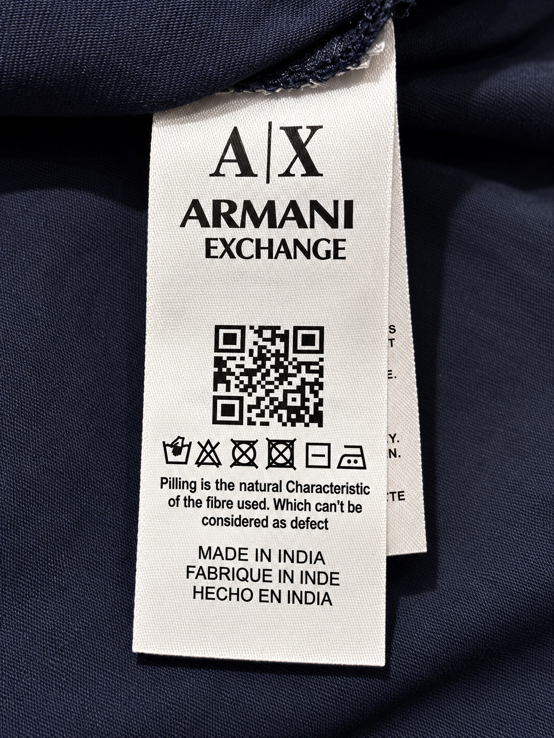 Navy Blue Crew Neck T-Shirt with Contrast Sleeve Branding