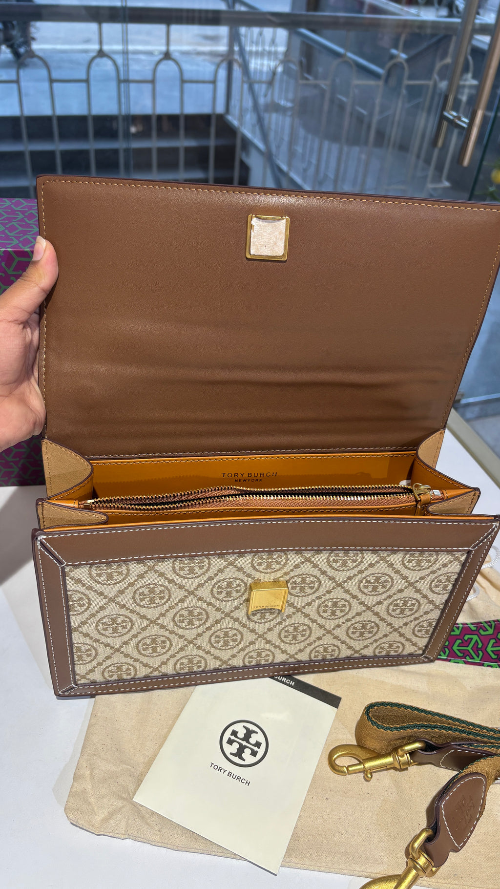 Signature monogram canvas crossbody bag
